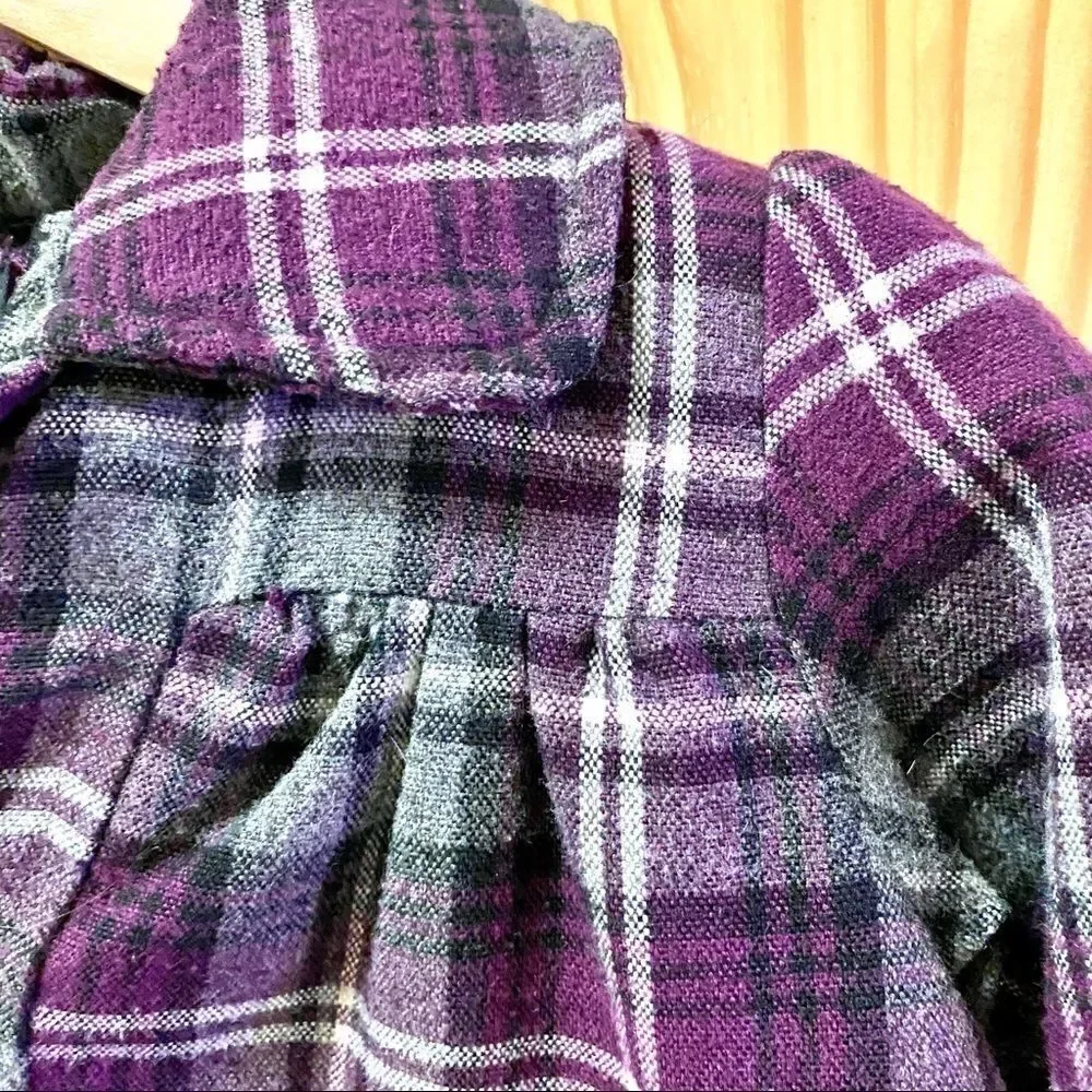 Calvin Klein Plaid Swing Coat Girls Checked Jacket